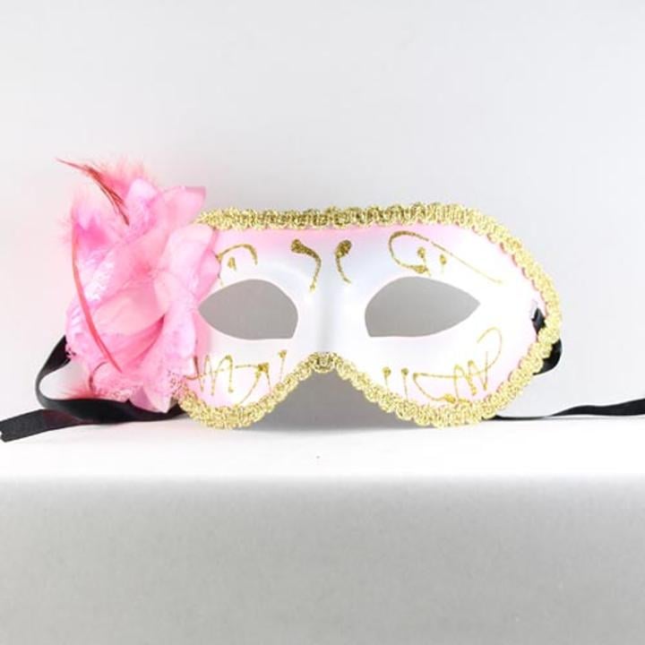 Pink Venetian Flower Mask