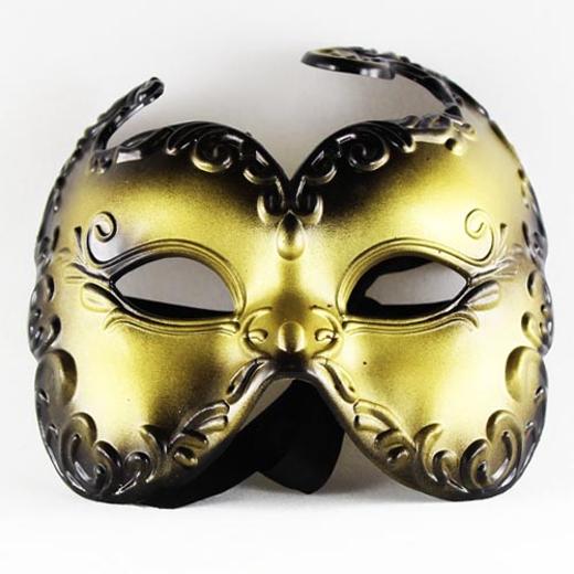 Main image of Gold and Black Horn Mask