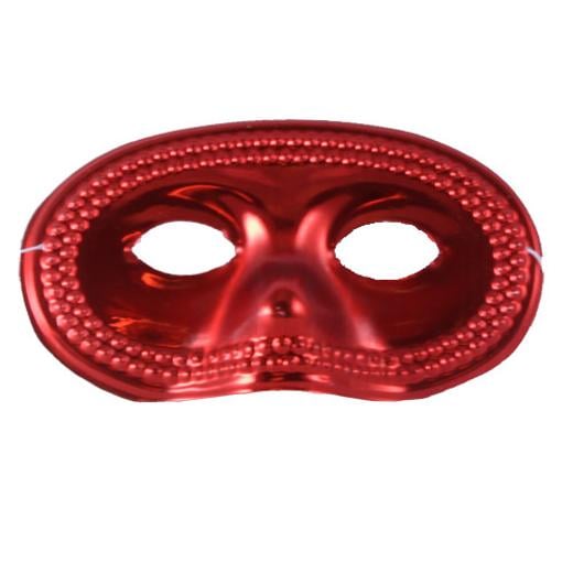 Red Metallic Domino Masks (12)