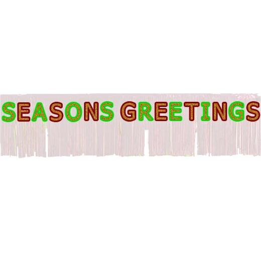 Alternate image of 8ft. Seasons Greetings Fringe Banner