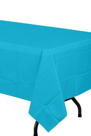 Alternate image of Turquoise plastic table cover