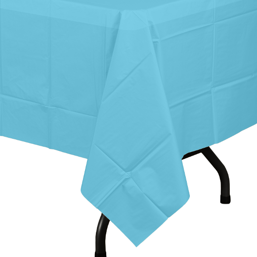 Alternate image of Light Blue plastic table cover (Case of 48)