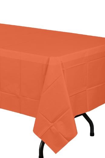 Alternate image of Orange plastic table cover