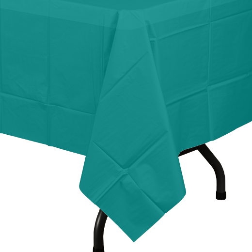 Alternate image of Teal plastic table cover (Case of 48)