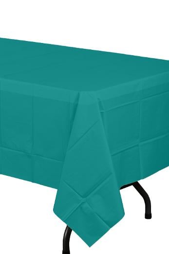 Alternate image of Teal plastic table cover