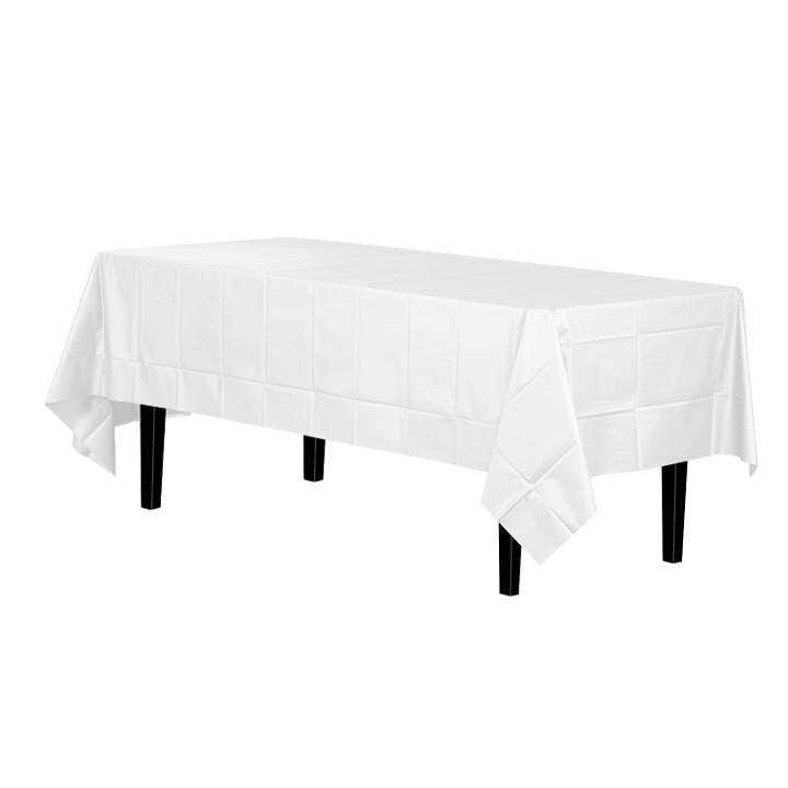 White Plastic Table Cover (Case of 48)