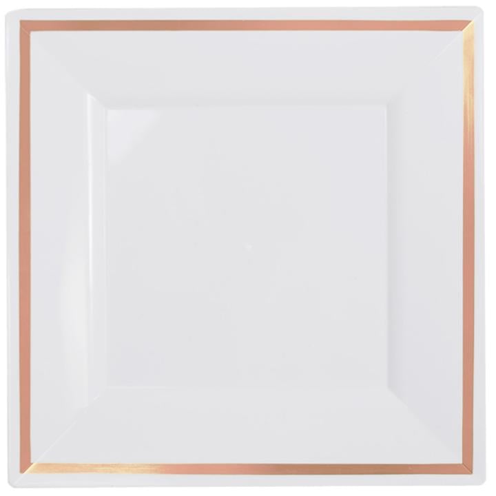 10.75 In White/Rose Gold Line Square Plates - 10 Ct