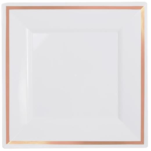 10.75 In White/Rose Gold Line Square Plates - 10 Ct