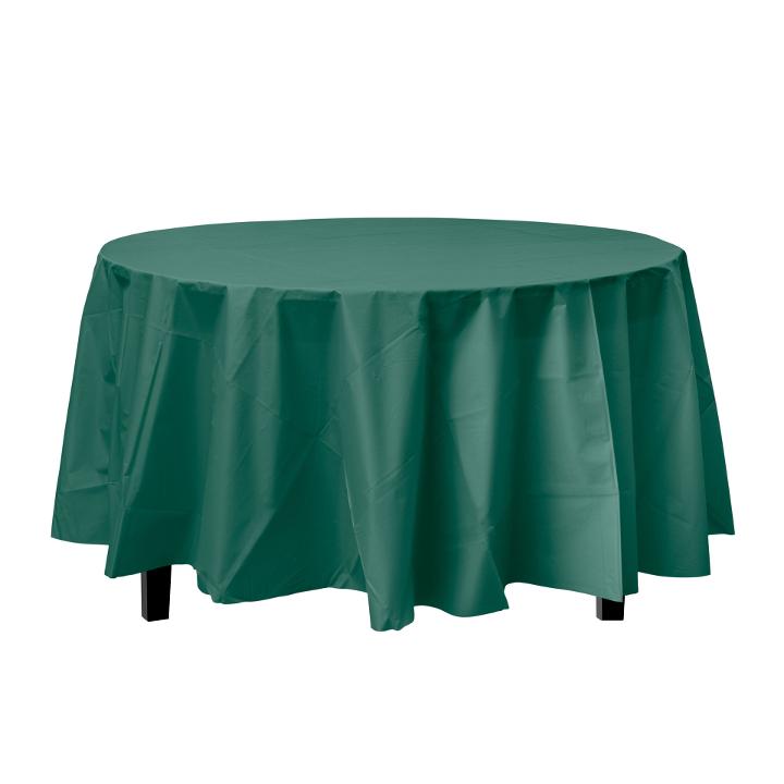 Dark Green Round plastic table cover