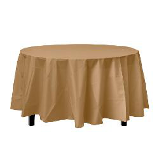 Main image of Gold Round Table Cover - (Case of 48)