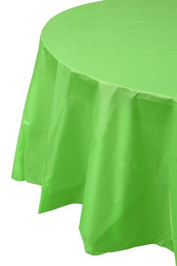 Alternate image of Lime Green Round plastic table cover (Case of 48)