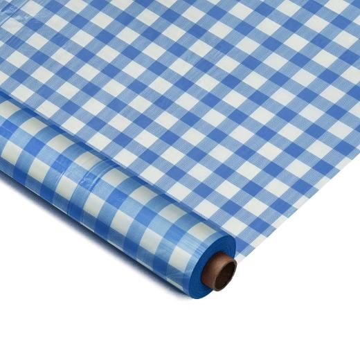 Main image of 40 In. x 100 Ft. Blue Gingham Table Roll - 6 ct.