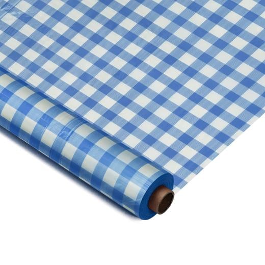 Main image of 40 In. x 100 Ft. Blue Gingham Table Roll