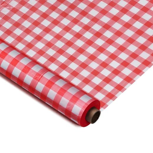 Main image of Red Gingham Plastic table roll
