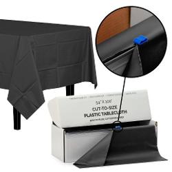 54 In. X 100 Ft. Select A Size Table Cover-Black - Case of 6