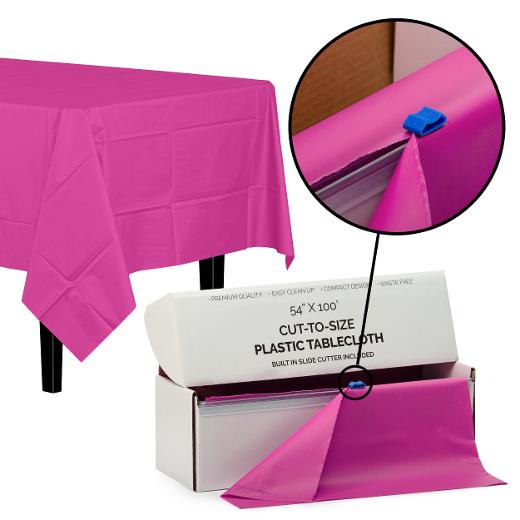 Alternate image of 54 in. X 100 ft. Select A Size Table Cover - Cerise