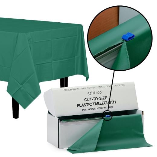 Alternate image of 54 ft. X 100 in. Select A Size Table Cover - Dark Green
