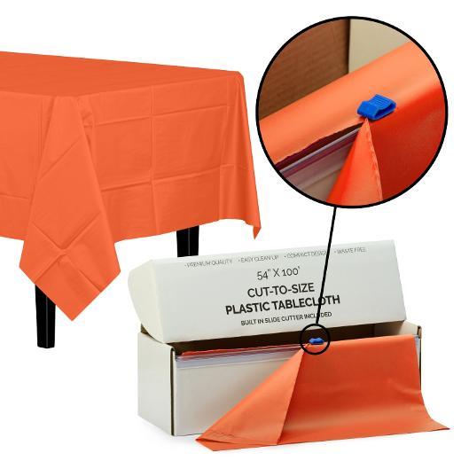 Alternate image of 54 In. X 100 Ft. Select A Size Table Cover - Orange - Case of 6