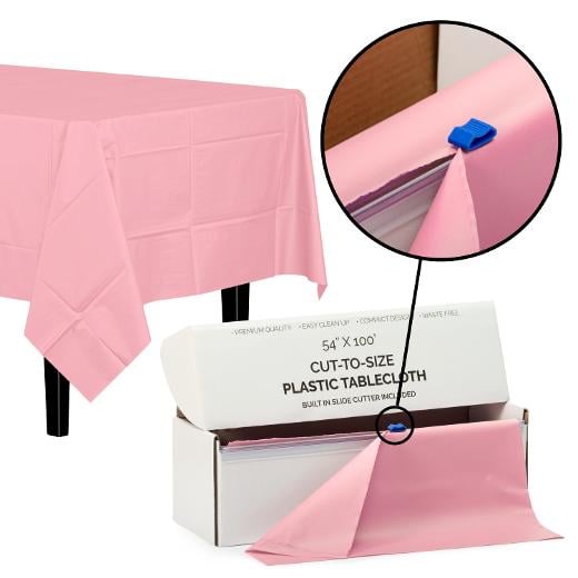 Alternate image of 54 In. X 100 Ft. Select A Size Table Cover-Pink