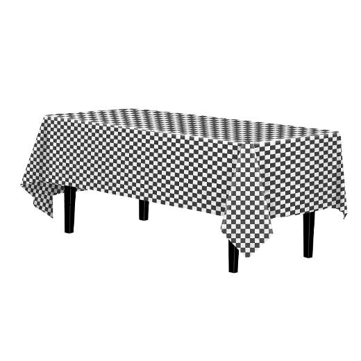 Alternate image of 40 In. X 300' Black/White Checkered Table Roll - 4 ct