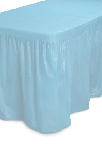 Alternate image of Light Blue Plastic Table Skirt