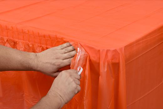 Alternate image of Orange Plastic Table Skirt