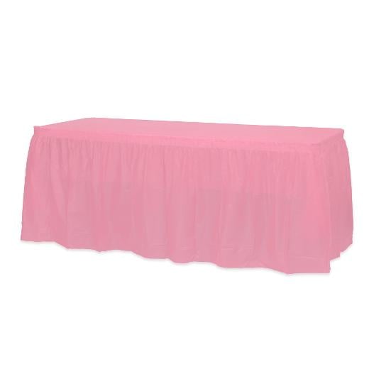 Main image of Pink plastic table skirt