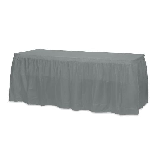 Main image of Silver plastic table skirt