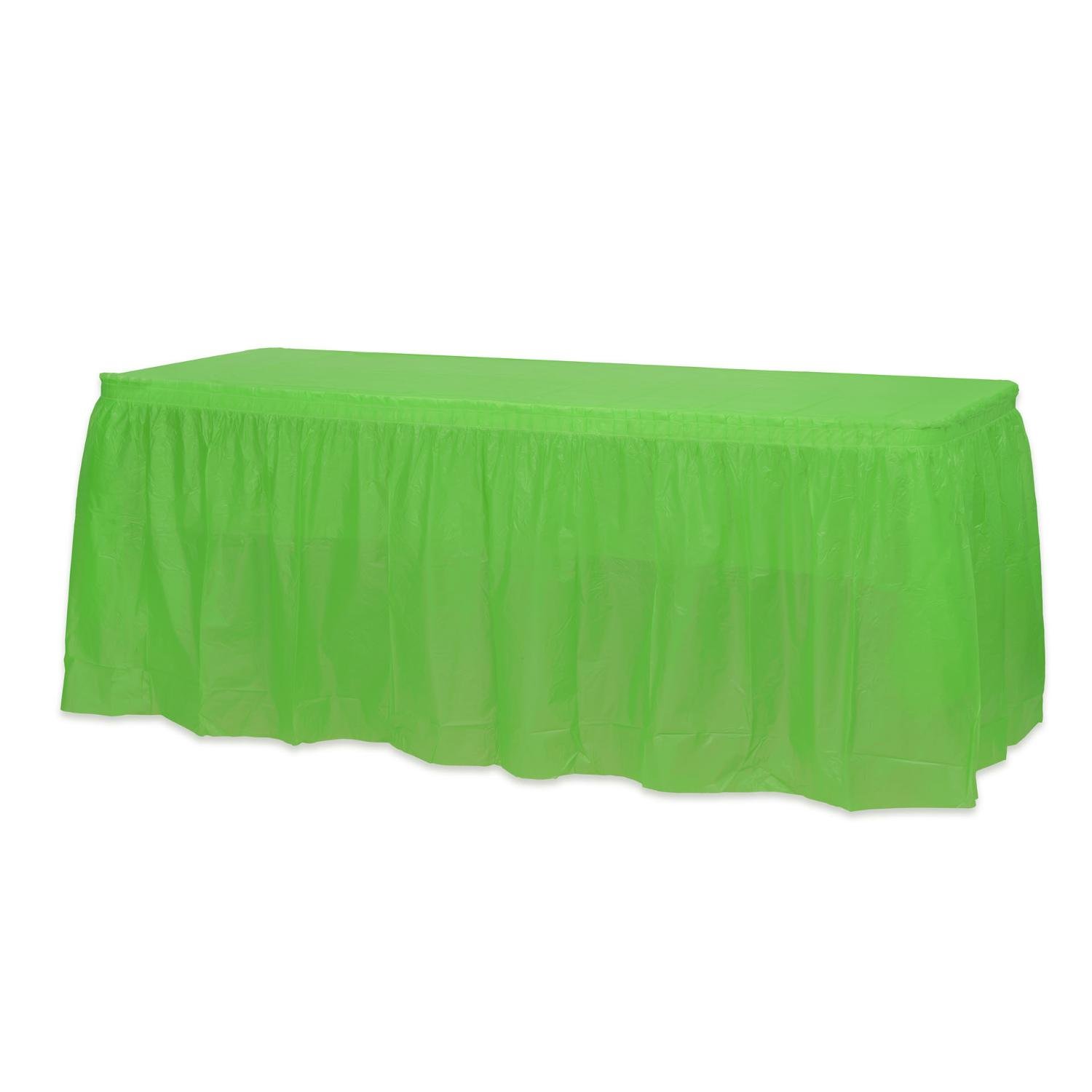 Lime Green Plastic Table Skirt