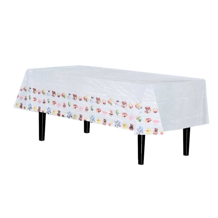 54in. x 90in. Baby Design Plastic Table cover (Case of 48)