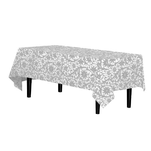 Silver Lace Table Cover