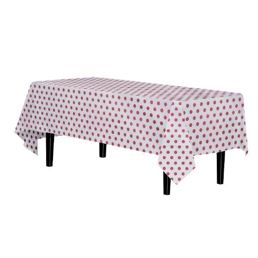 Main image of Red Polka Dot Plastic Table Cover (Case)