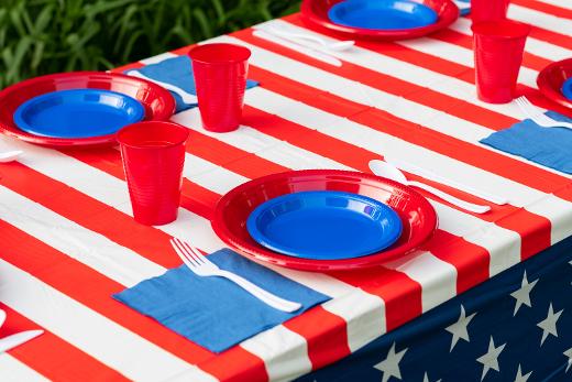 Main image of American Flag Plastic Tablecloth