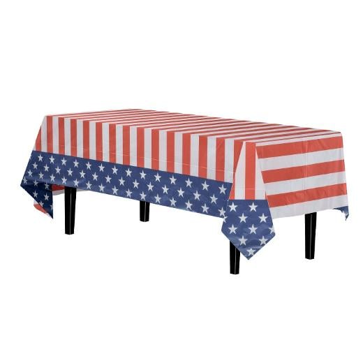 Main image of American Flag Plastic Tablecloth