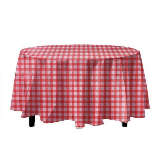 Main image of Round Red Gingham Table Cover