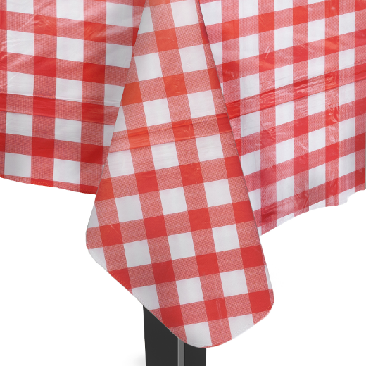 Alternate image of Red Gingham Flannel Backed Table Cover 54 in. x 70 in.