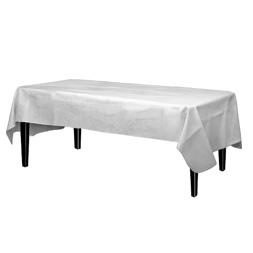 Main image of White Flannel Backed Table Cover 54 in. x 70 in.