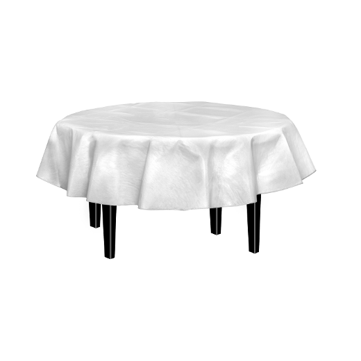 Main image of White Flannel Backed Table Cover 70 in. Round