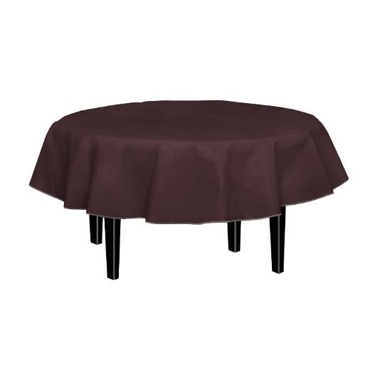 Main image of Brown Flannel Backed Table Cover 70 in. Round