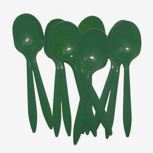 Main image of Dark Green Plastic Spoons (48)
