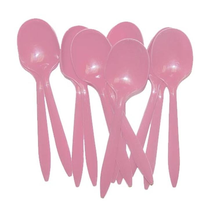 Pink Plastic Spoons (48)