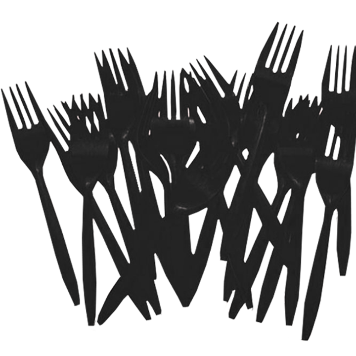 Black Plastic Forks - 48 Ct.