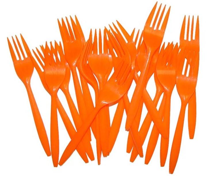 Orange Plastic Forks - 48 Ct.