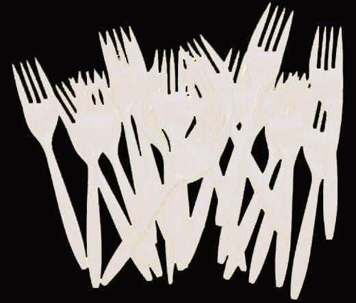 White Plastic Forks (48)