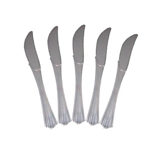 Main image of Exquisite Silver Plastic Knives - 20 Ct.