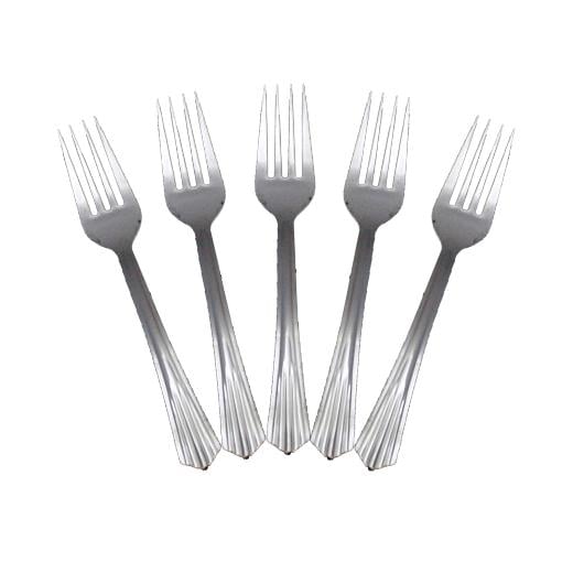 Main image of Exquisite Silver Plastic Forks (20)