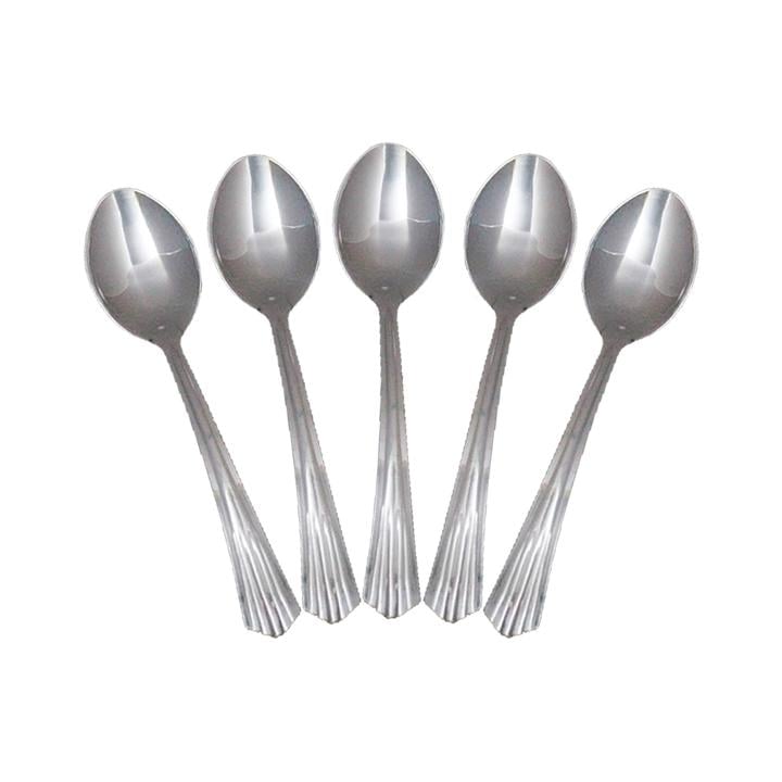 Exquisite Silver Plastic Soup Spoons - 20 Ct.