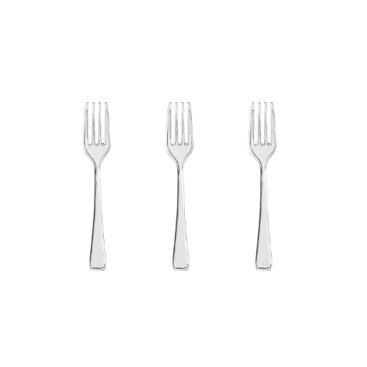 Clear Plastic Tasting Forks - 48 Ct.