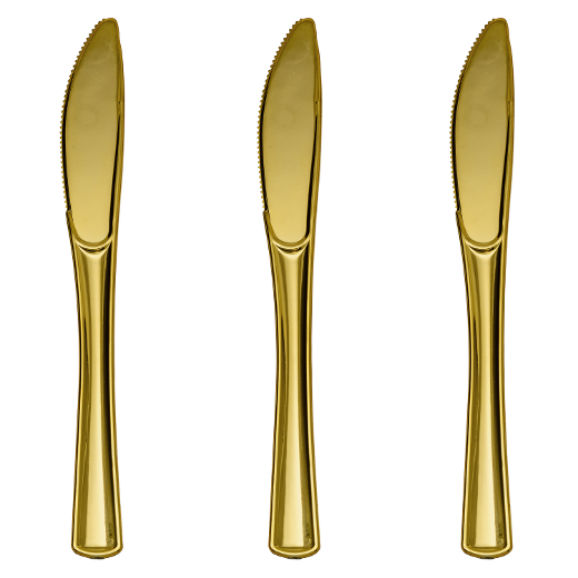 Main image of Exquisite Classic Gold Plastic Knives - 20 Ct.