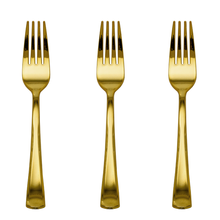 Exquisite Classic Gold Plastic Forks - 20 Ct.